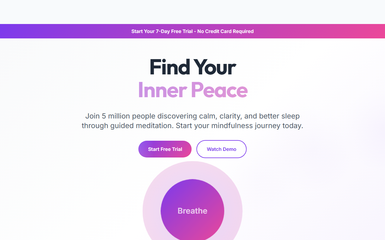 Meditation App desktop